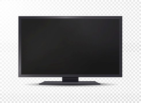 Realistic tv isolated on transparent background. Vector illustration