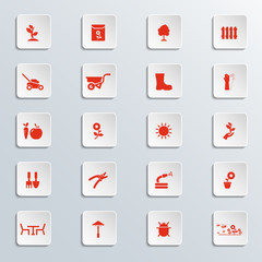 Garden icons. Garden icons set.
