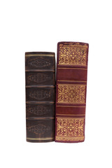  Two old books on a white background. isolated