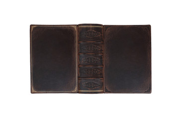 Cover the old book on a white background. isolated