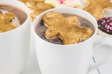 Hot chocolate with  marshmallows topping.