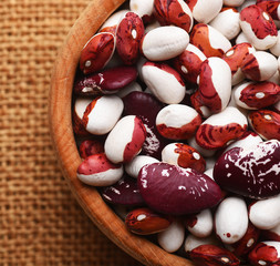 Red beans in wooden bowl
