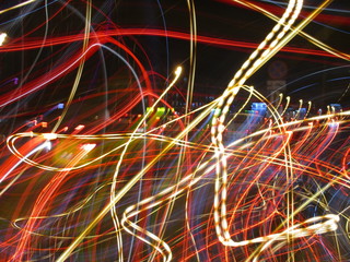Light Trails At Night Abstract