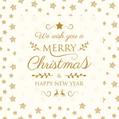 Fototapeta na wymiar Design of Christmas greeting card with vinatge ornaments. Vector.