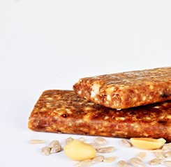 muesli bar with nuts on the table