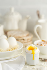 Fototapeta na wymiar Boiled egg for breakfast