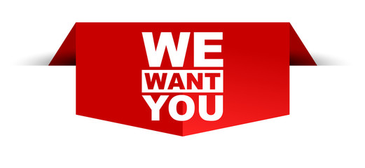 red vector banner we want you