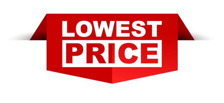 red vector banner lowest price
