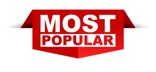 red vector banner most popular