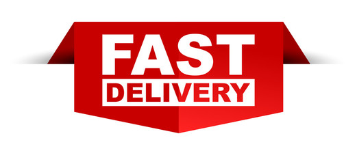 red vector banner fast delivery