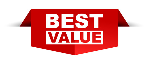red vector banner best value