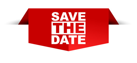 red vector banner save the date