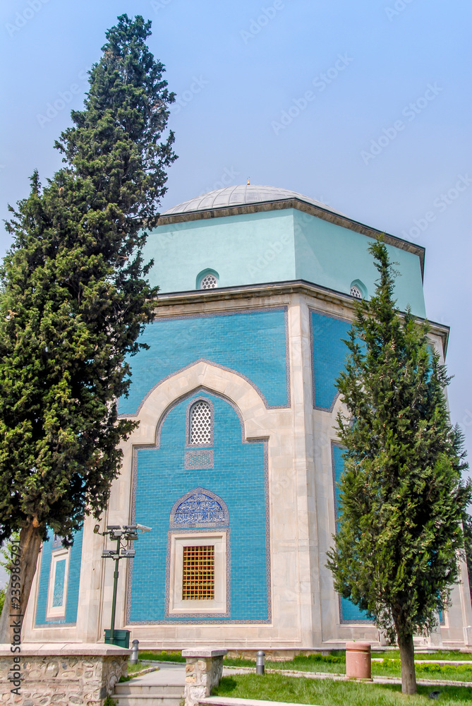 Poster Bursa, Turkey, 01 May 2012: Tomb of Celebi Sultan Mehmet