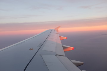 Fototapeta na wymiar Airplane sunset