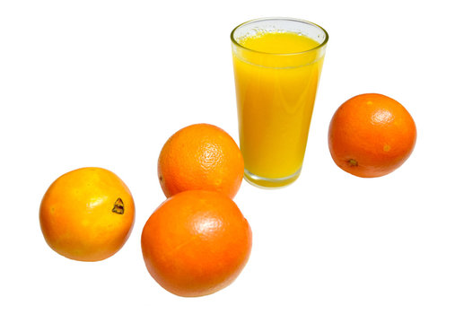 Fresh Orange Juice with Oranges on White Background 3 © 1st-ArtZone