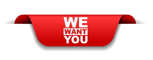 red vector banner we want you