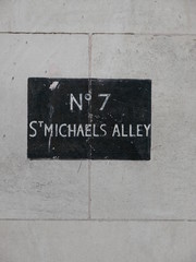 Old Printed St Michael's Alley Sign in City of London