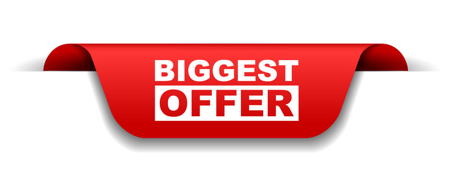 Red Vector Banner Biggest Offer