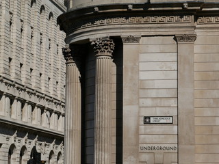 Threadneedle Street Sign on Old London Building
