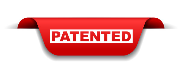 red vector banner patented