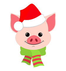 A pig  for new year 2019. Symbol in the Chinese calendar the of the 2019 Year. Vector