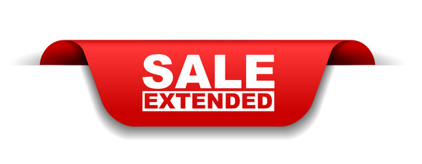 red vector banner sale extended