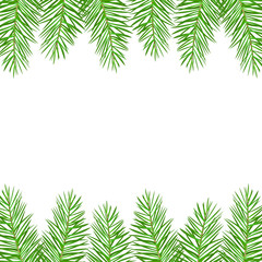 Naklejka na ściany i meble Twigs of green Christmas spruce