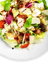 fresh vegetable salad isolated on white background