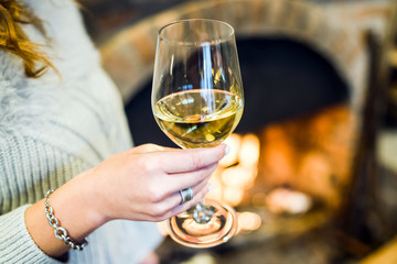 glass of wine in hand