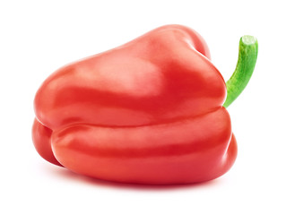 Red bell pepper on the white background