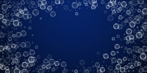 Random soap bubbles abstract background. Blowing b