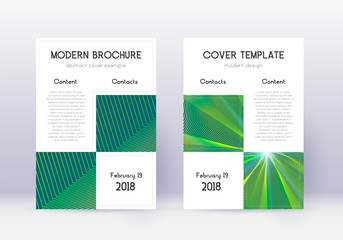 Business cover design template set. Green abstract