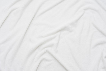 Obraz premium white crumpled blanket, plaid, top view