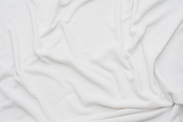 white crumpled blanket, plaid, top view