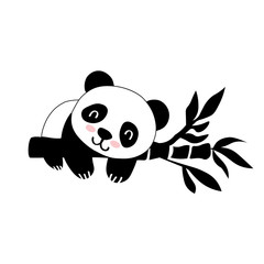 Vector flat illustration with panda © ekaterinakiriy