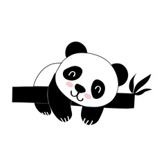Vector flat illustration with panda