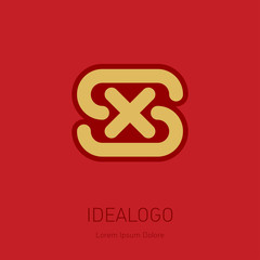 S and X initial logo. SX - Vector design element or icon. Initial monogram logotype.