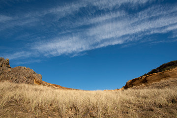 landscape with blue sky