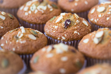 Close up banana cup cake
