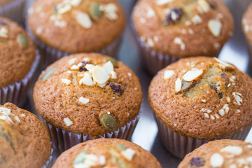 Close up banana cup cake
