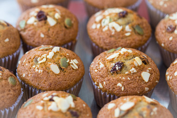 Close up banana cup cake