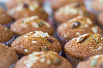 Close up banana cup cake