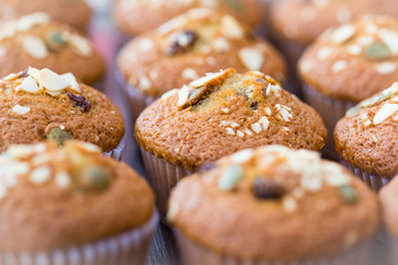 Close up banana cup cake