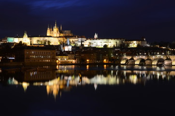 Charles Bridge in Prague by night