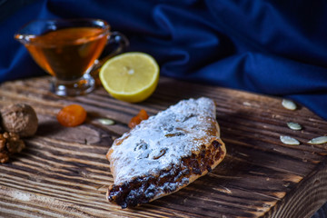 Oriental recipe. Dessert with dried fruits, lemon and honey