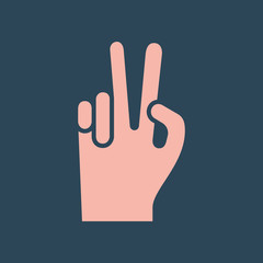 Silhouette icon gesture of victory