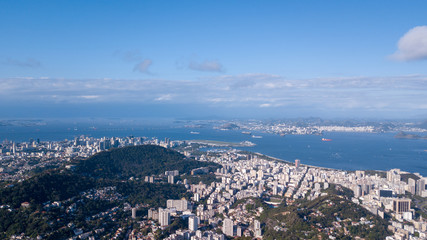 Aerial view of the drone of Rio de Janeiro, with Pão de Açúcar in the background