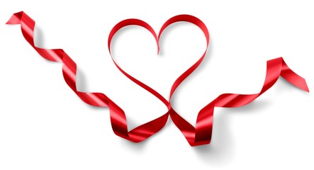 Heart-Shaped Red Ribbon
