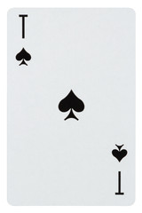 Playing card Ace of spades isolated on white