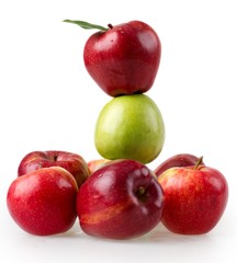 Apples stacked on top of each other